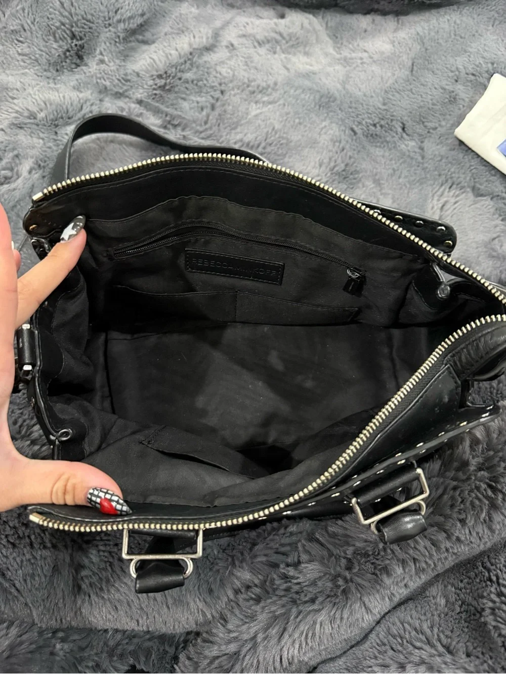 Rebecca Minkoff Studded Leather Satchel Handbag - Unbranded - Picture 7 of 11
